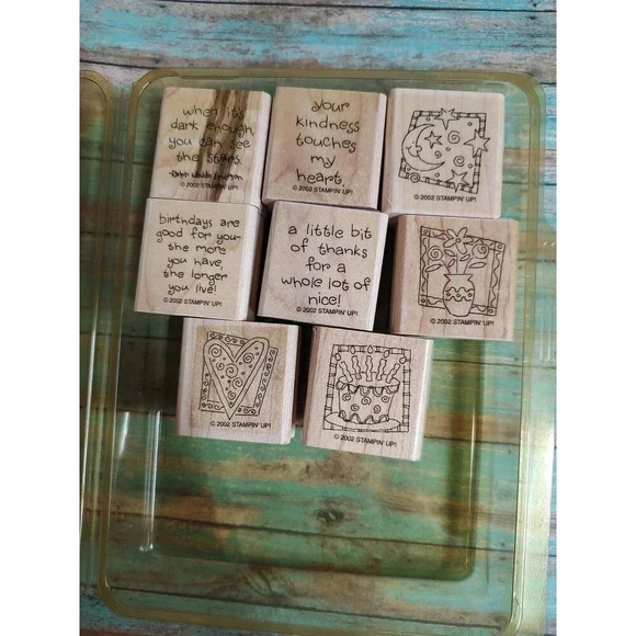 Set of 8 Rubber Stamps-Quick & Cute-Stampin Up-2002 Vintage - Picture 1 of 7